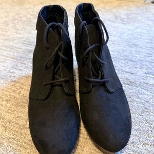 Dr. Scholl's Black Lace Up Wedge Boots